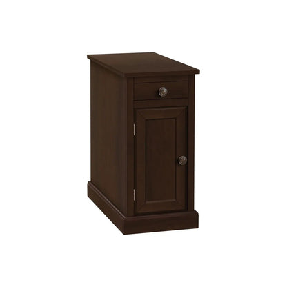 Accent End Table espresso finish with a storage drawer and cabinet on Tampa Home & Garden Store