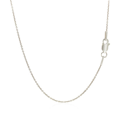 14k white gold round cable link necklace 1.1mm by Bids.com with clasp on Tampa Home & Garden Store
