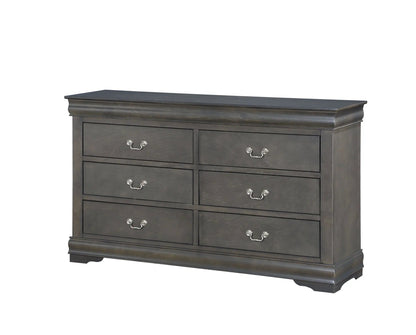Louis Philippe dresser by Unique Piece Furniture, dark wood with polished silver handles on Tampa Home & Garden Store