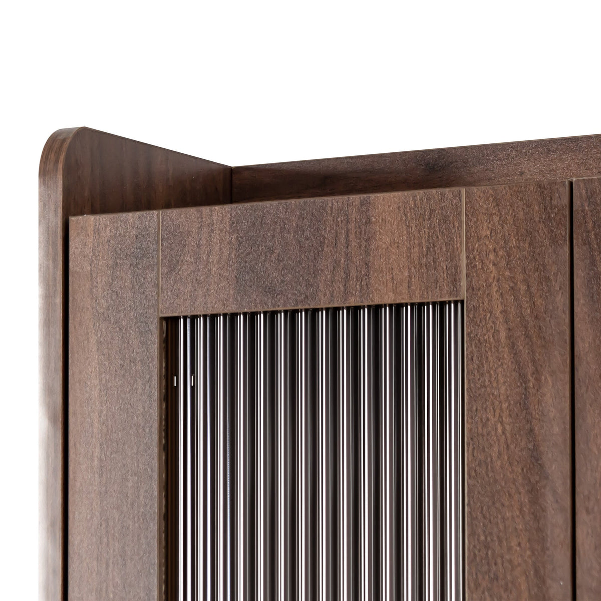 Kitchen pantry hutch storage cabinet farmhouse style in dark brown wood with rounded top on Tampa Home & Garden Store