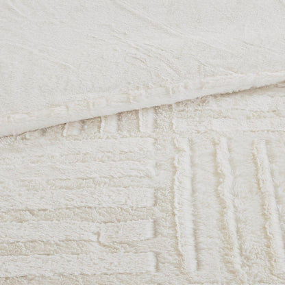 Full/Queen Fur Down Alternative Comforter Mini Set ivory plush faux fur on Tampa Home & Garden Store