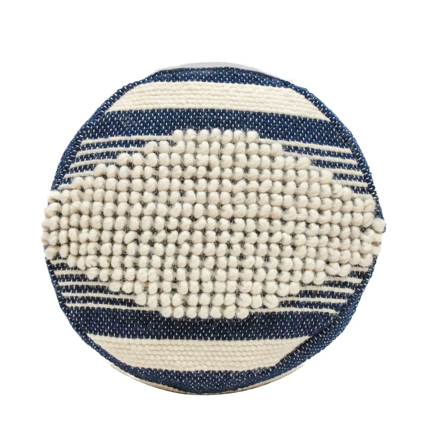 Diamond Handcrafted Cylindrical Wool Pouf