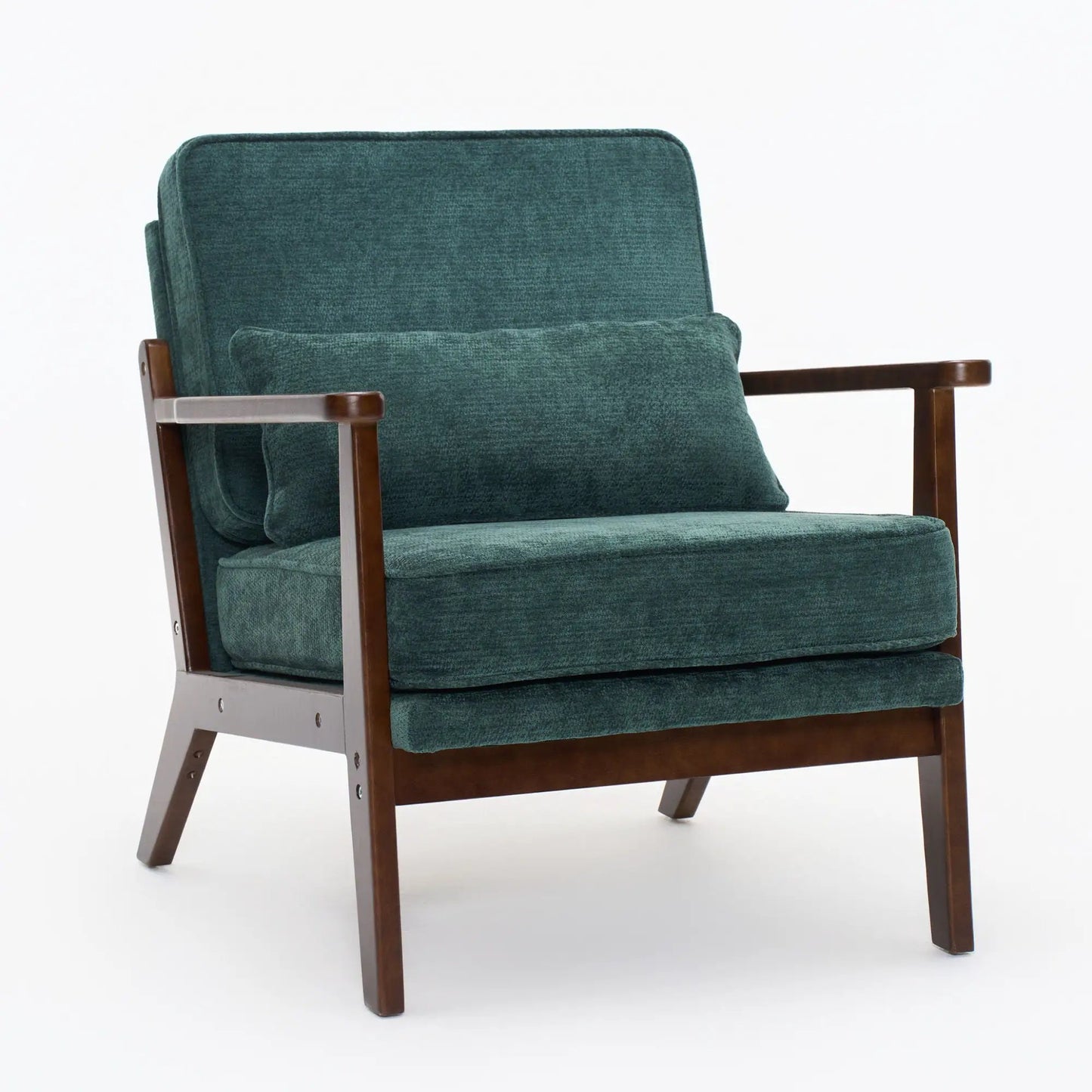 Living Room Chair with Lumbar Pillow Mid Century
