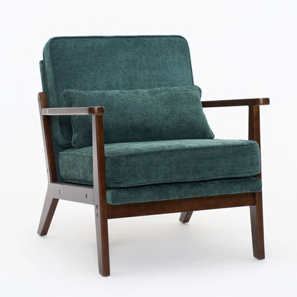 Living Room Chair with Lumbar Pillow Mid Century