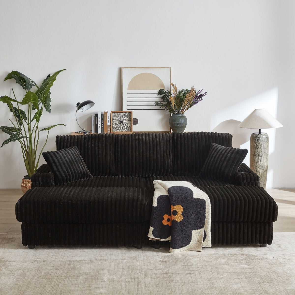 3 Seater Sofa With 2 Ottomans and Storage