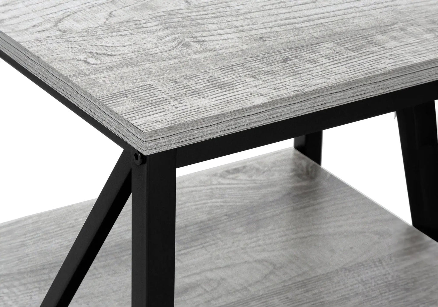 3 Tier Accent Table gray marble-look top with black metal frame Unique Piece Furniture on Tampa Home & Garden Store
