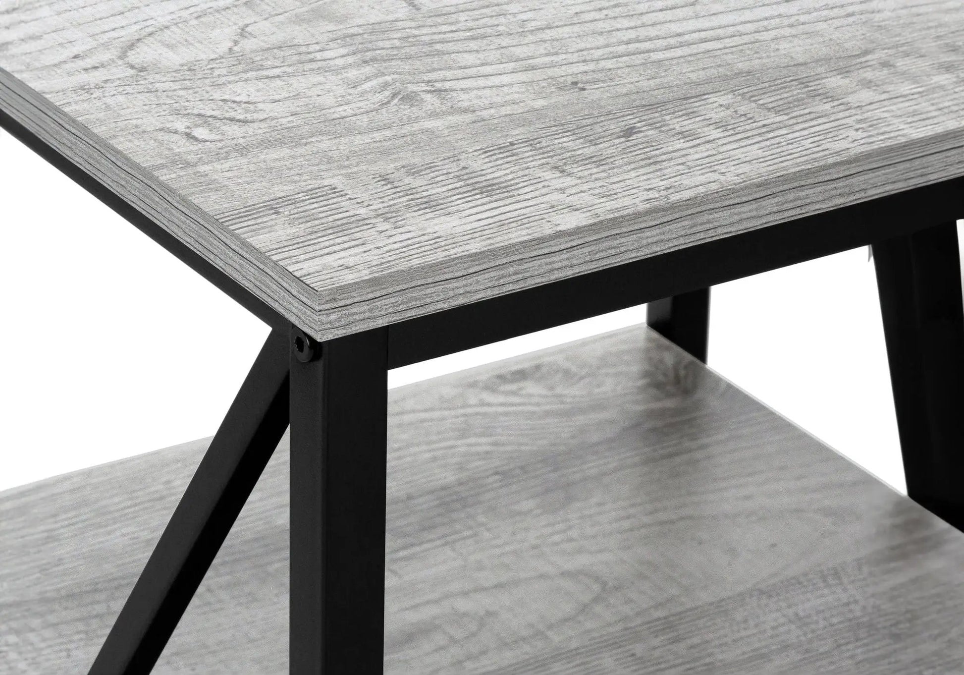 3 Tier Accent Table gray marble-look top with black metal frame Unique Piece Furniture on Tampa Home & Garden Store