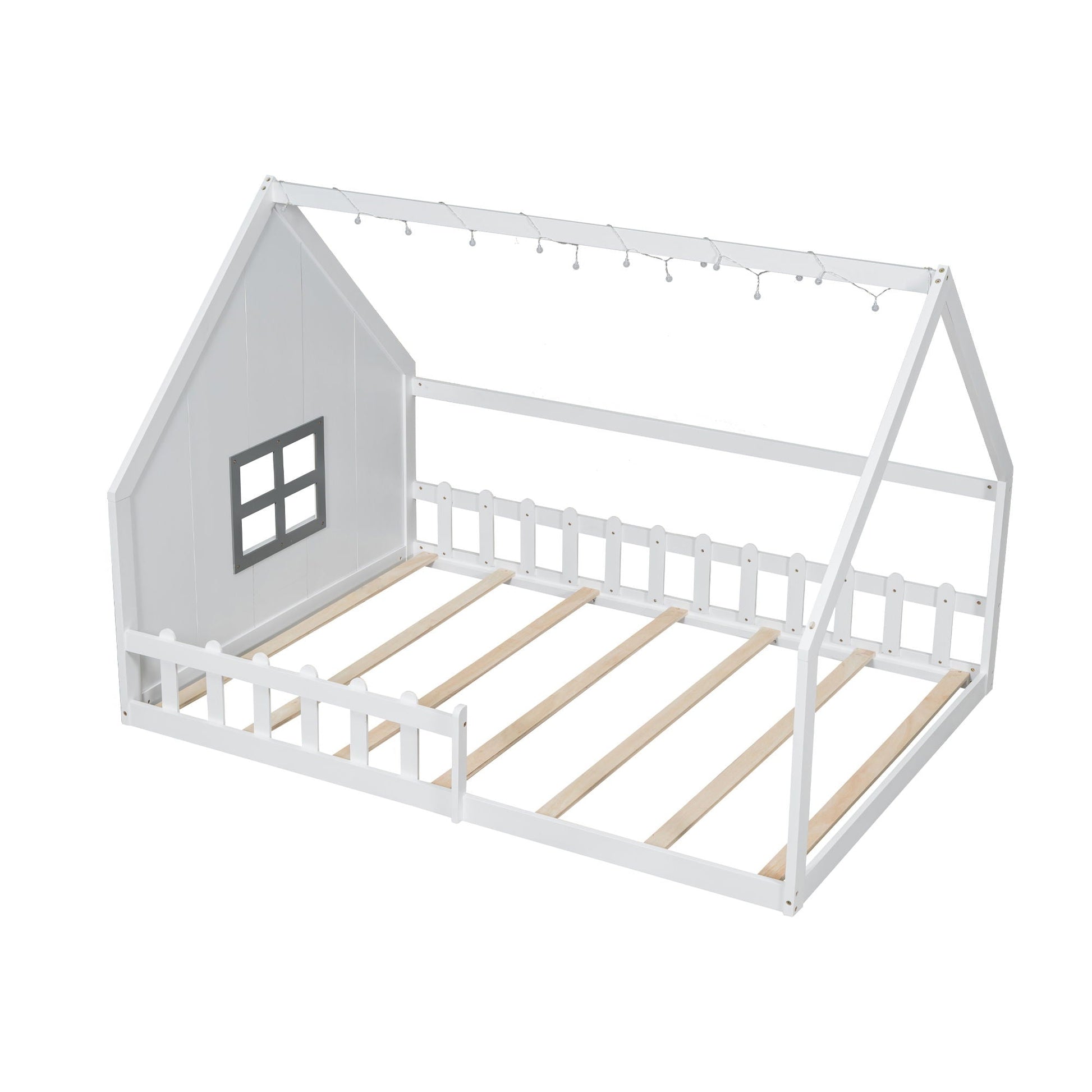 House Bed With Window And Fence white wood platform bed frame by HouseOfZazla on Tampa Home & Garden Store