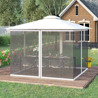 Replacement Mesh Sidewall For Gazebo 10x13 White