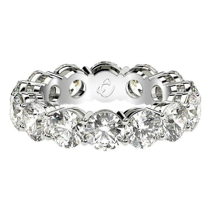 Round cut lab grown diamond eternity ring in 14k white gold, 6 cttw FG/VS2, by Bids.com on Tampa Home & Garden Store