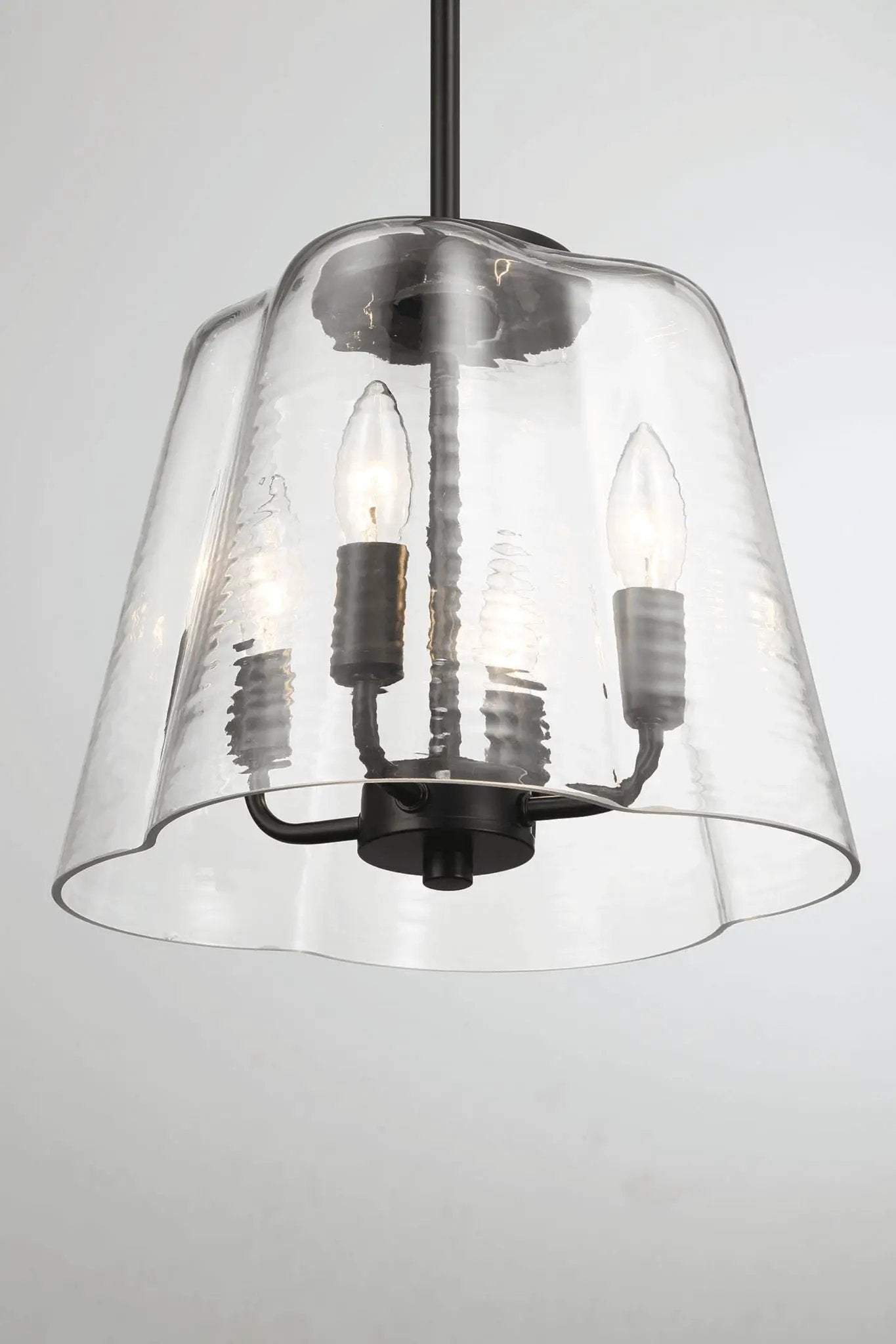 Soiree 4-light pendant with clear glass shade and candle bulbs by Unique Piece Furniture on Tampa Home & Garden Store