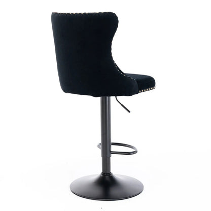 Swivel Bar Stools Adjustable Height Tufted Back