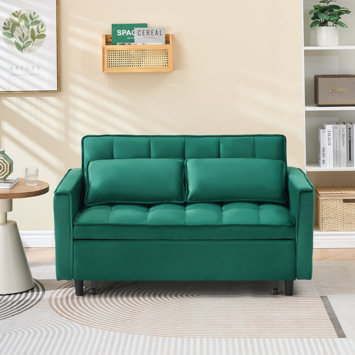 Large 3 In 1 Sofa Bed and Velvet Living Room