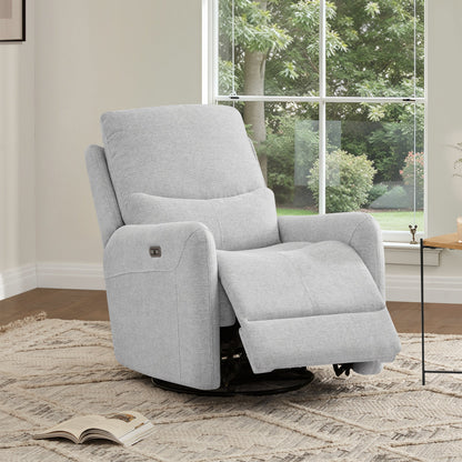 Dublin 30in Swivel Power Recliner Arm Chair Heathered grey fabric by HouseOfZazla on Tampa Home & Garden Store
