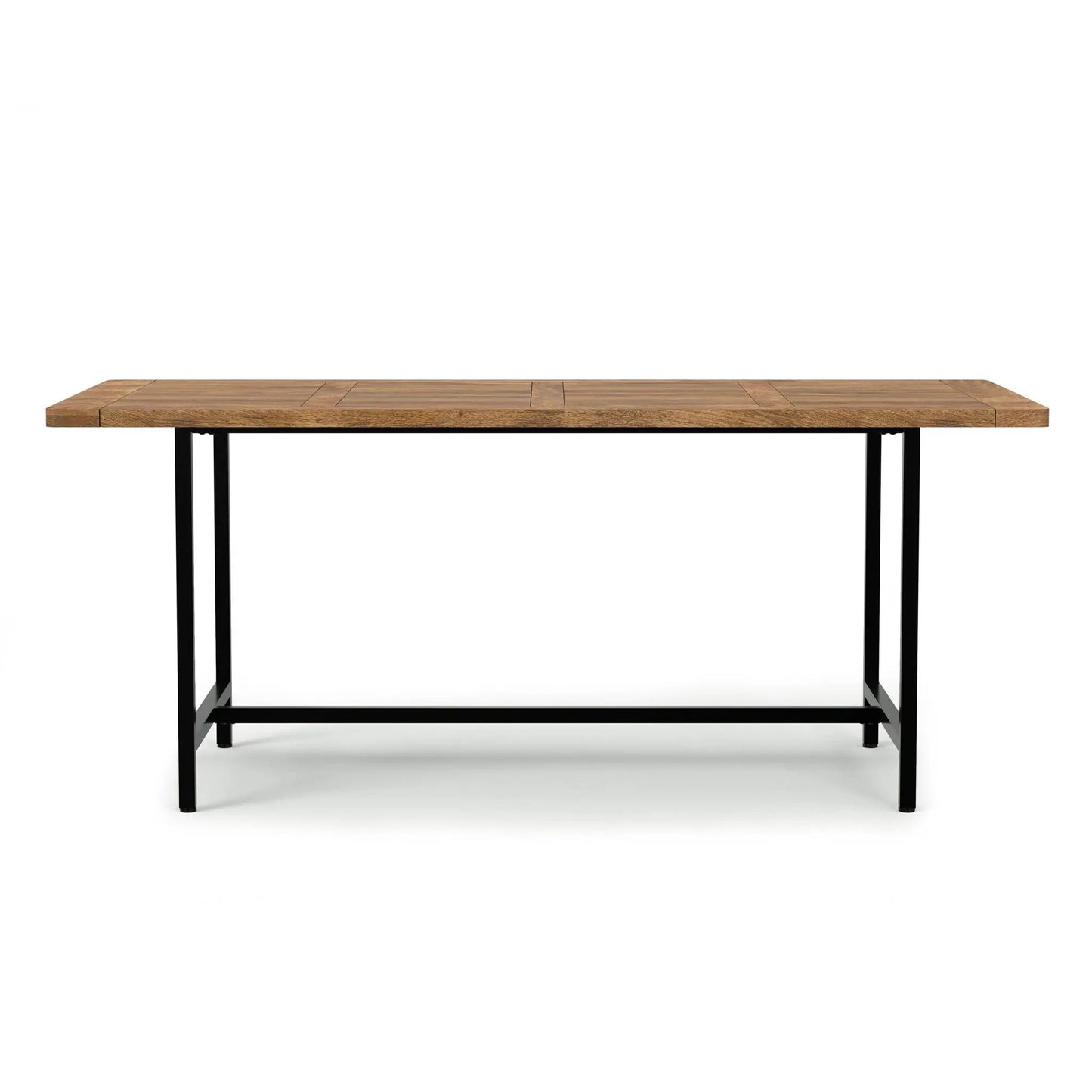 Campbell handcrafted dining table with warm wood top and black metal legs on Tampa Home & Garden Store