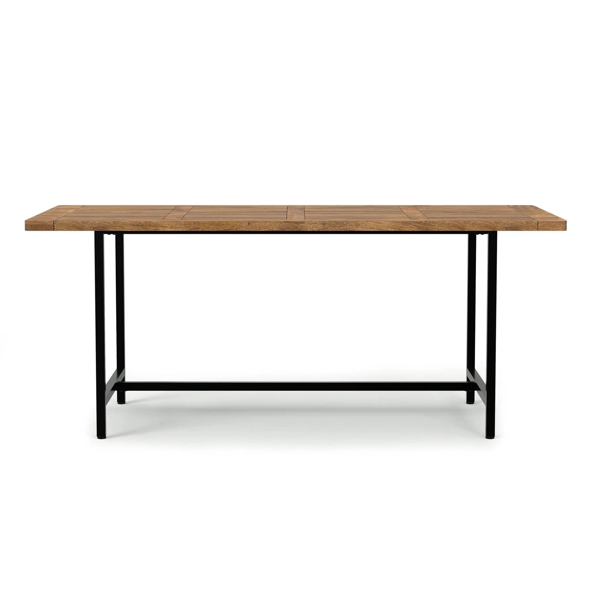 Campbell handcrafted dining table with warm wood top and black metal legs on Tampa Home & Garden Store