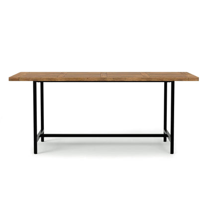 Campbell handcrafted dining table with warm wood top and black metal legs on Tampa Home & Garden Store