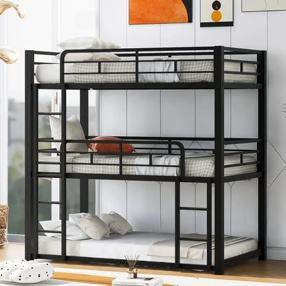 Triple Bunk Bed with Sturdy Construction