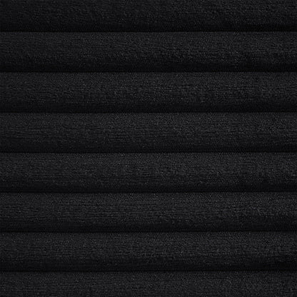 Upholstery fabric swatch in black velvet with horizontal stripes on Tampa Home & Garden Store