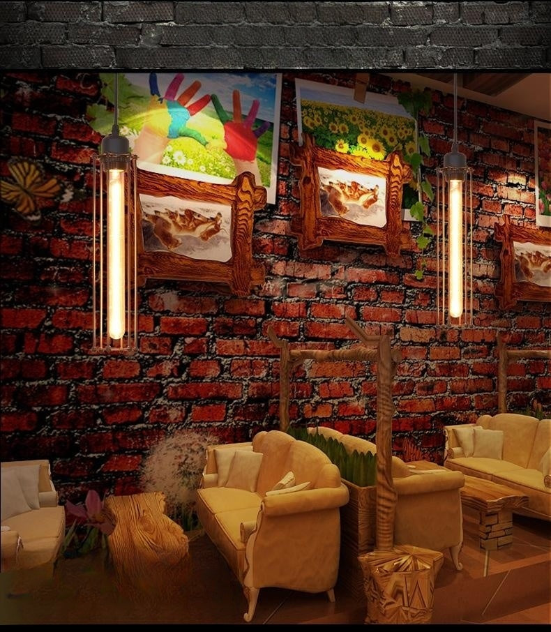 Lámpara de araña de estilo retro industrial, creativa, personalizada, para tienda de ropa, bar, restaurante, lámpara de techo de tres focos tipo flauta