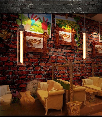 Lámpara de araña de estilo retro industrial, creativa, personalizada, para tienda de ropa, bar, restaurante, lámpara de techo de tres focos tipo flauta