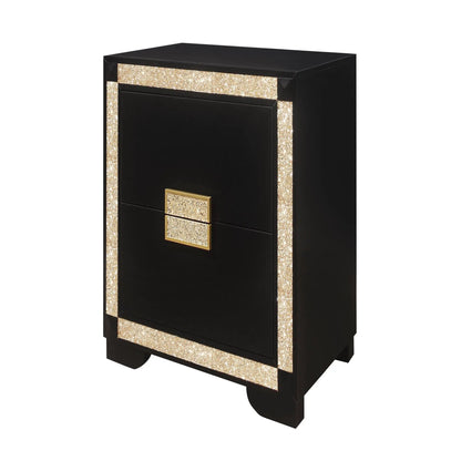 Lively Glitter Nightstand with Bar Handle