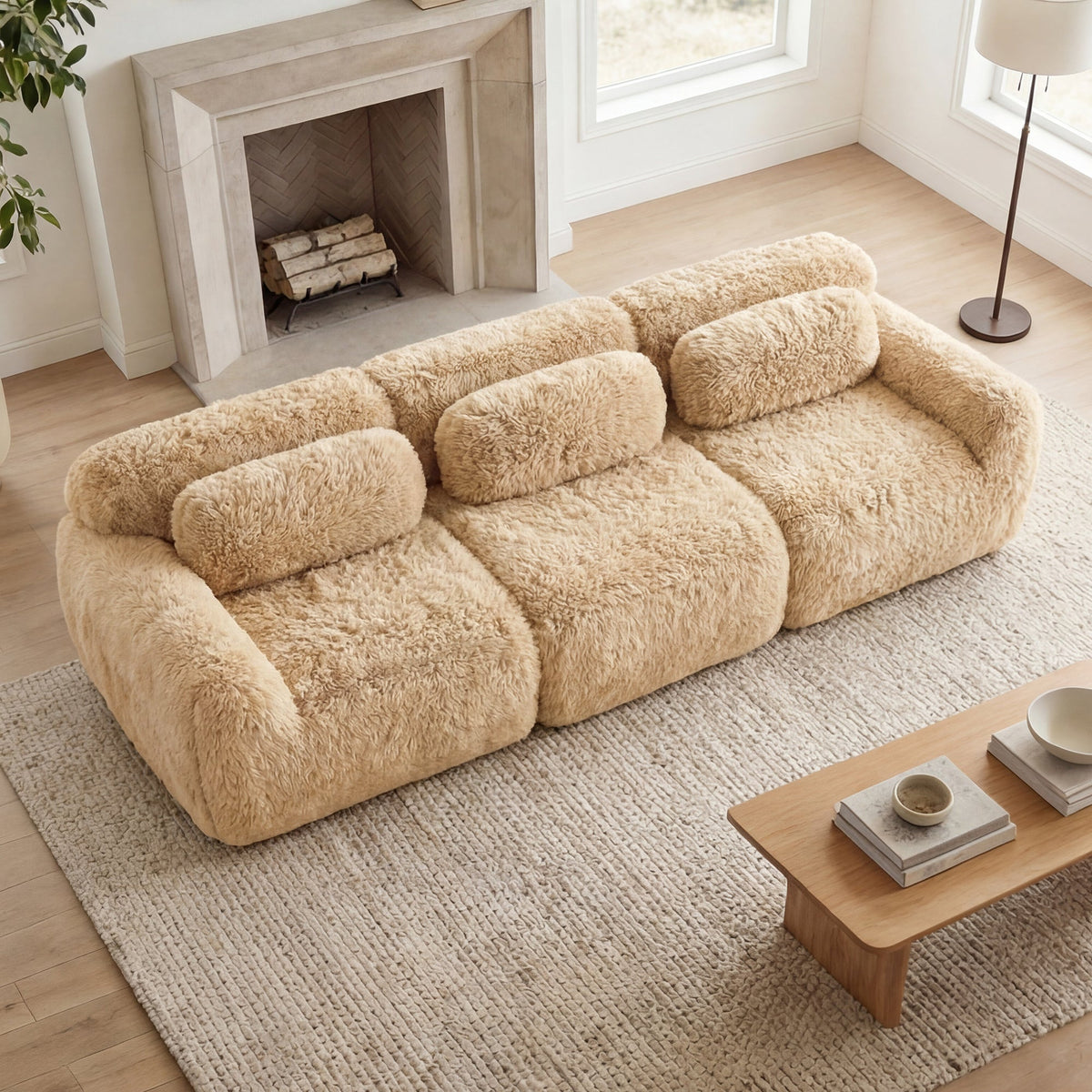 Soft and Fluffy Modular Sectional Sofa for Living