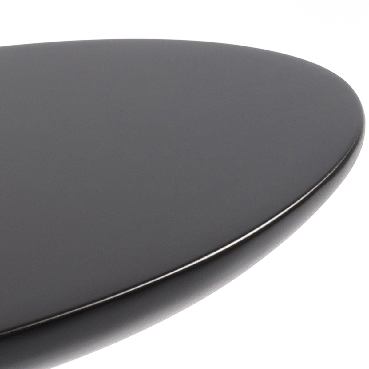 Lucky Stone Shaped End Table top in dark gray leatherette with stitched edge on Tampa Home & Garden Store