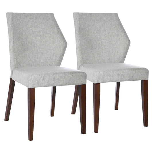 Luca dining chair set of 2 in light gray fabric with dark wood legs on Tampa Home & Garden Store