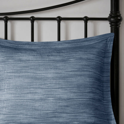 Navy Printed Seersucker Comforter and Sheet Set