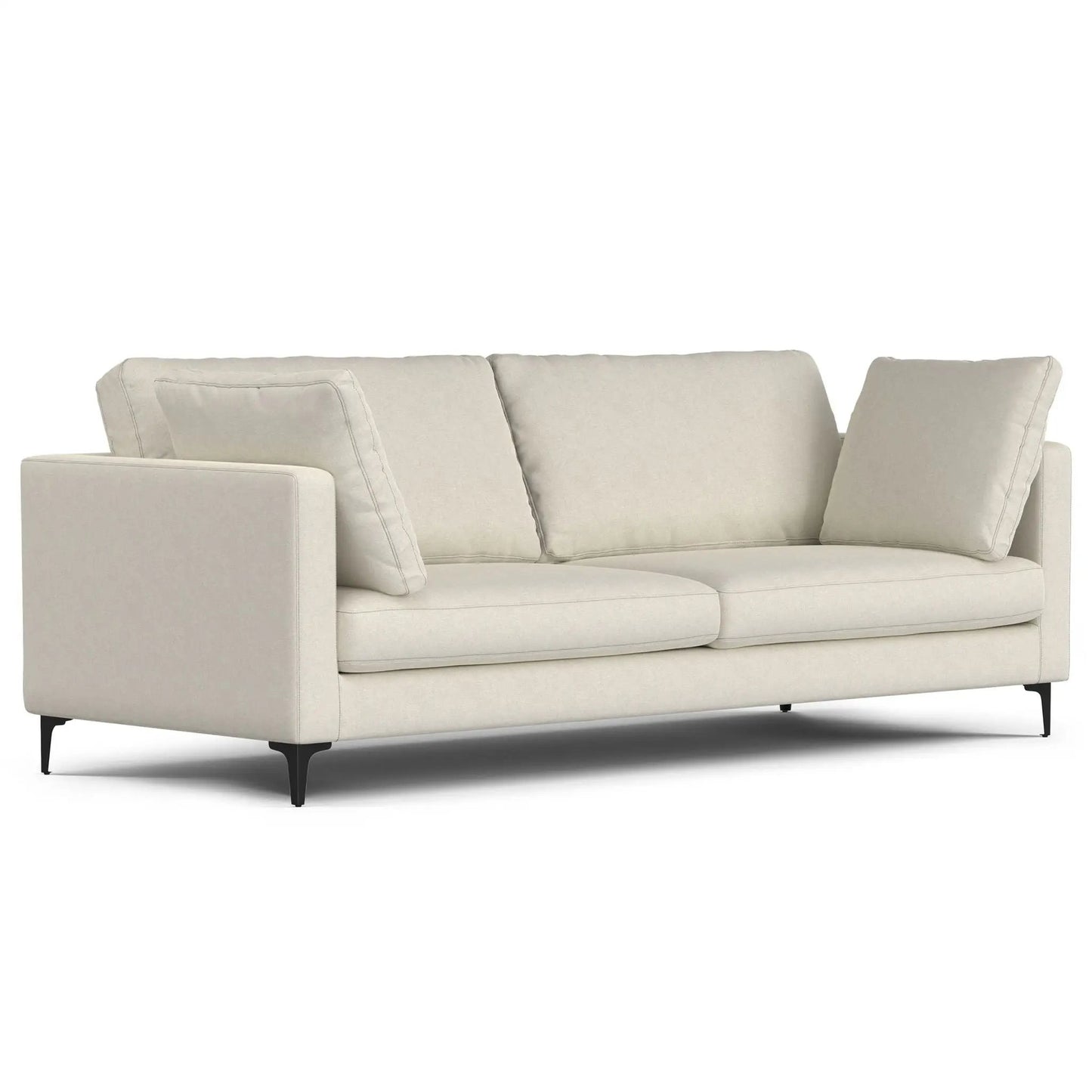 Ava Mid Century Sofa with Ottoman Set in Fabric