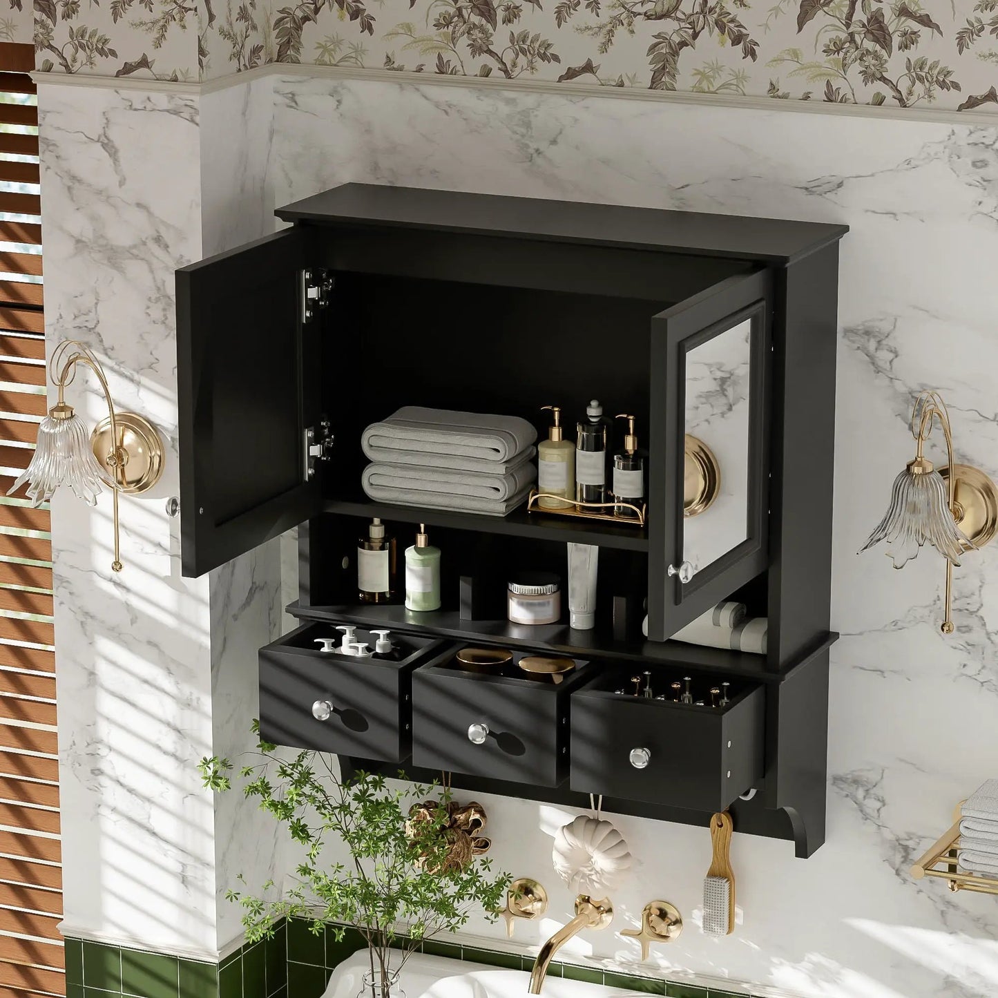 Modern Bathroom Mirror Cabinet With Drawers