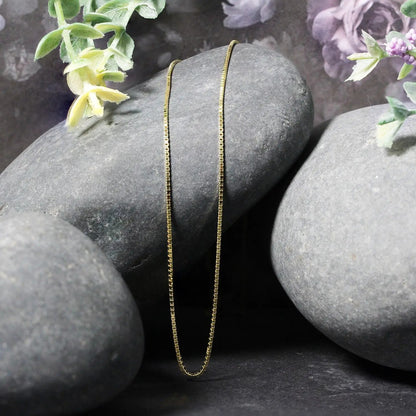 18k yellow gold classic box chain necklace 0.85 mm by Bids.com on Tampa Home & Garden Store