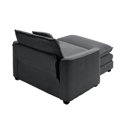 Classic Modern Deep Seat Chair and Footstool Set