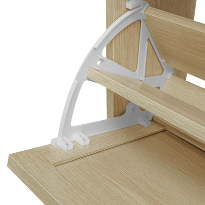 Modern rattan 3-door shoe rack cabinet hardware bracket mounted on wood shelves HouseOfZazla on Tampa Home & Garden Store
