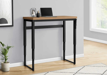 Computer desk standing adjustable with wood top and black metal frame by Unique Piece Furniture on Tampa Home & Garden Store