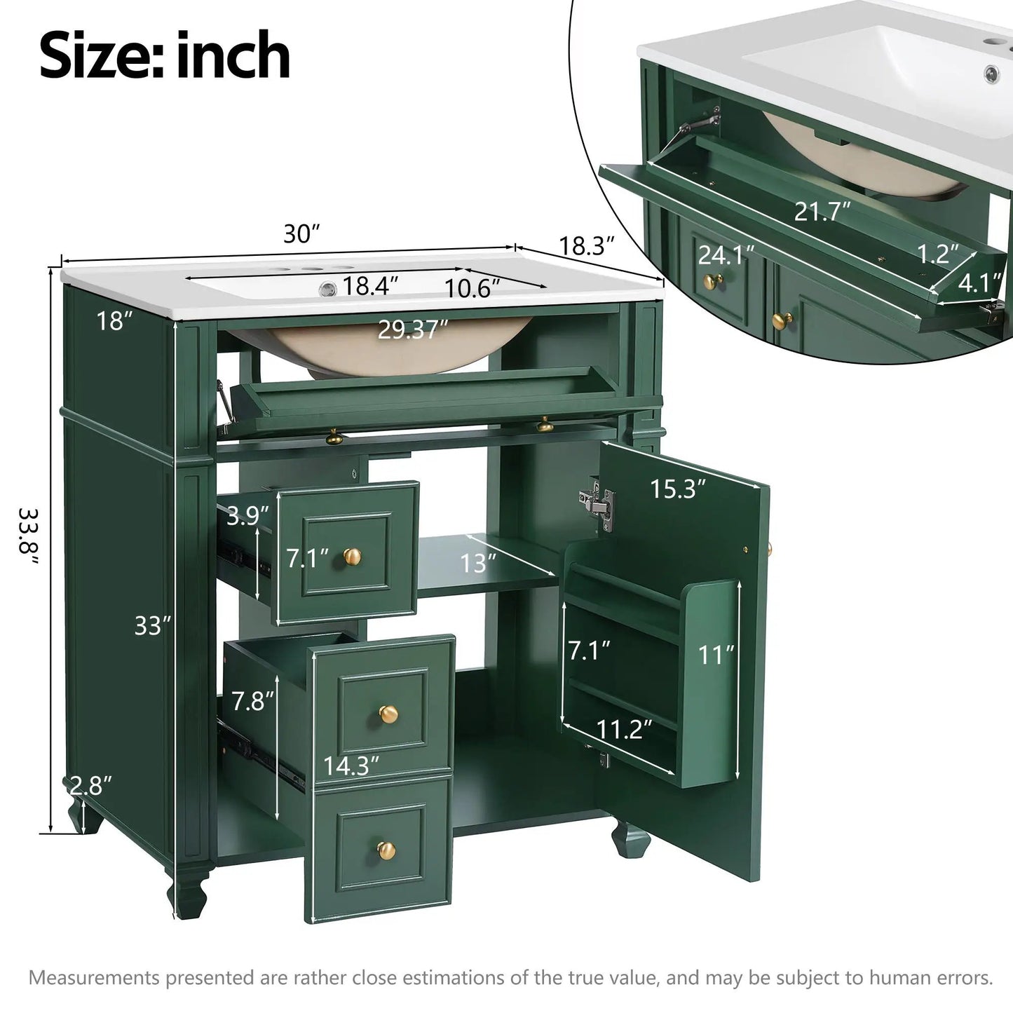 Bathroom Vanity with Sink and Soft Close Doors