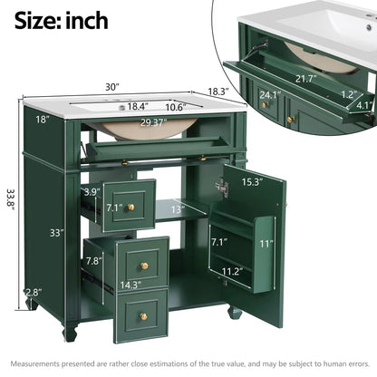 Bathroom Vanity with Sink and Soft Close Doors