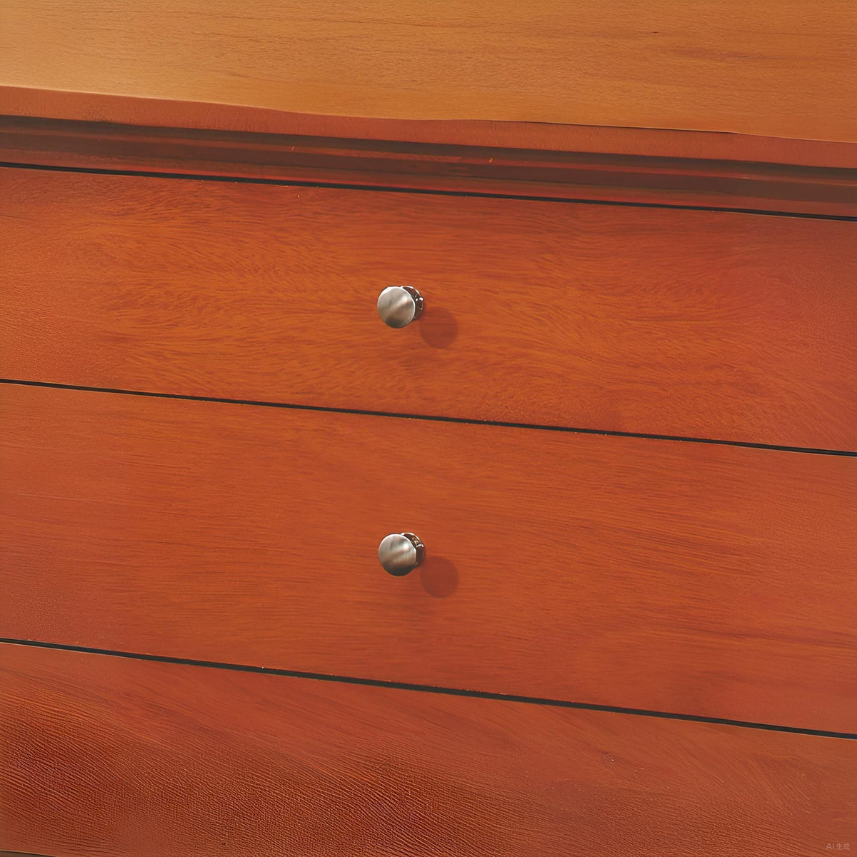 3 Drawer Nightstand with Dove Tailed Drawers in warm orange-brown wood finish, metal knob on Tampa Home & Garden Store