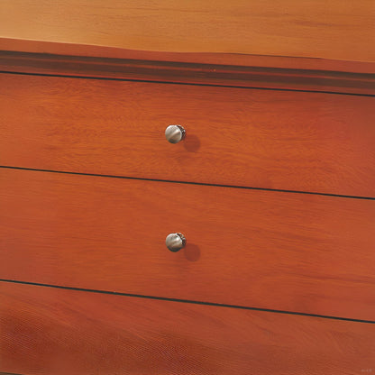 3 Drawer Nightstand with Dove Tailed Drawers in warm orange-brown wood finish, metal knob on Tampa Home & Garden Store