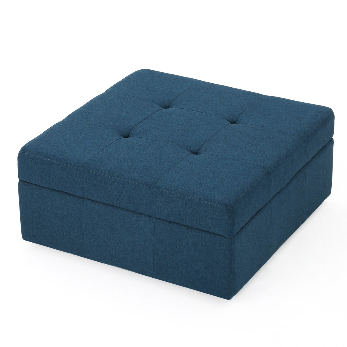 Flip Top Ottoman Navy blue tufted waffle-stitch upholstered bench by HouseOfZazla on Tampa Home & Garden Store
