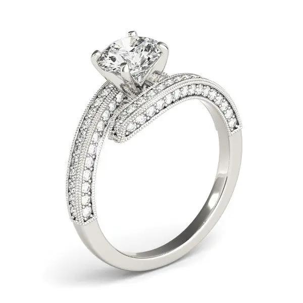 Engagement ring Bids.com, 14k white gold bypass with round diamond and pavé shoulders, 1.5 cttw on Tampa Home & Garden Store
