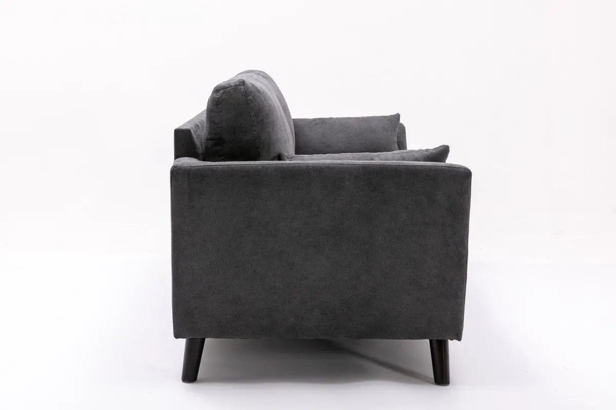 Damian Woven Fabric Sofa with Accent Pillows