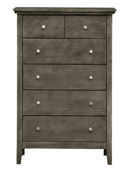 Accent chest with wood veneers and nickel hardware in grey-wash finish, multi-drawer by HouseOfZazla on Tampa Home & Garden Store