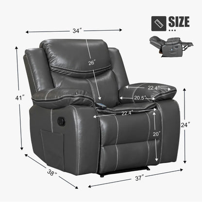 Gray Heating and Vibration Recliner Chair