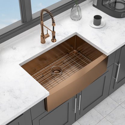 Farmhouse apron-front copper undermount kitchen sink by HouseOfZazla on Tampa Home & Garden Store