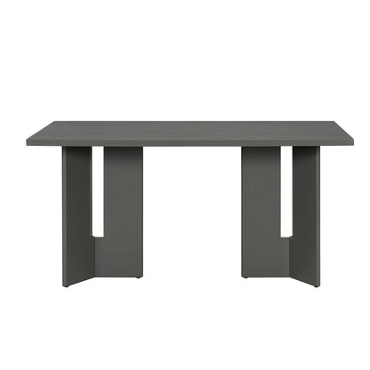 Dining table by HouseOfZazla in dark gray finish with chunky square legs on Tampa Home & Garden Store