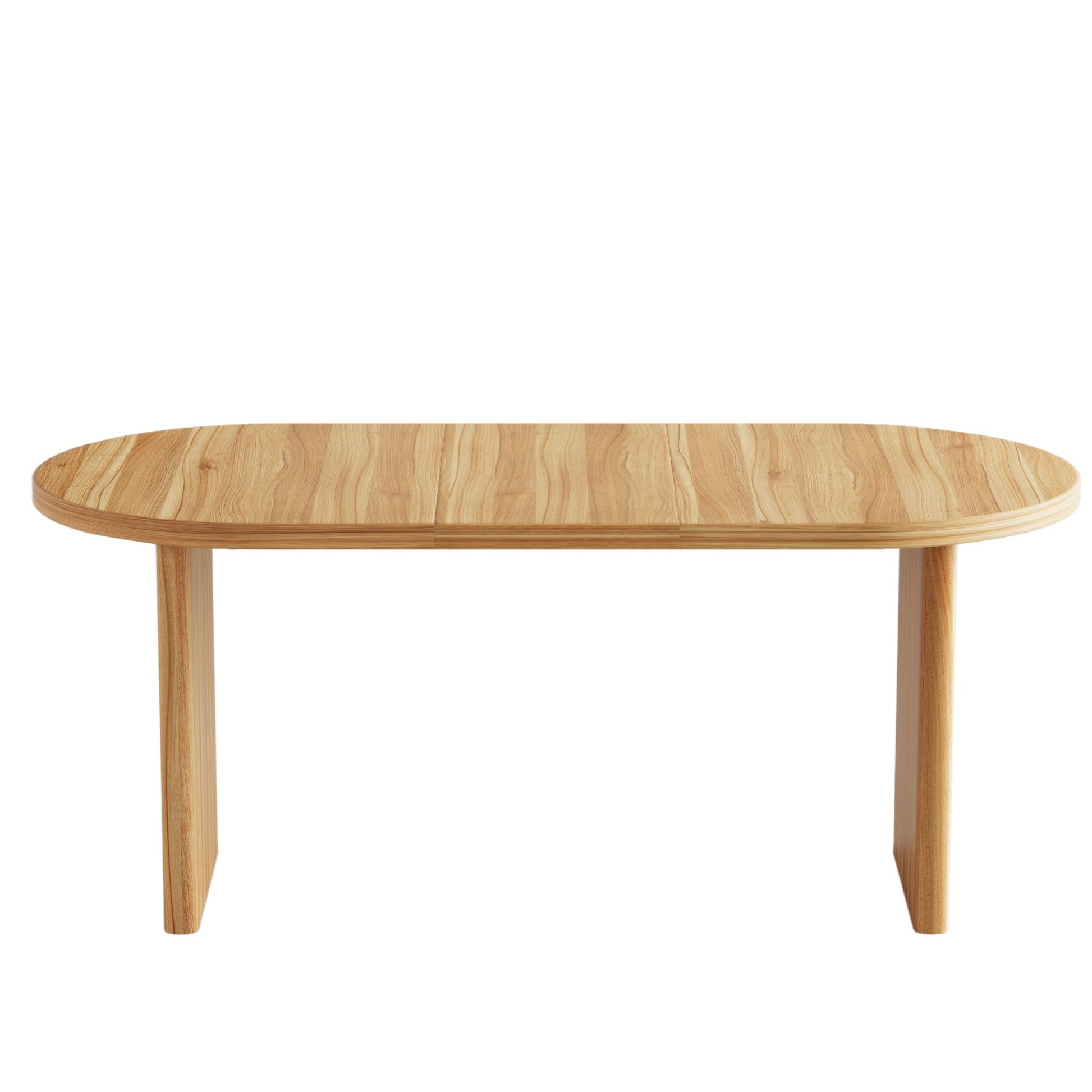 HouseOfZazla modern extendable round dining table in natural wood finish on Tampa Home & Garden Store