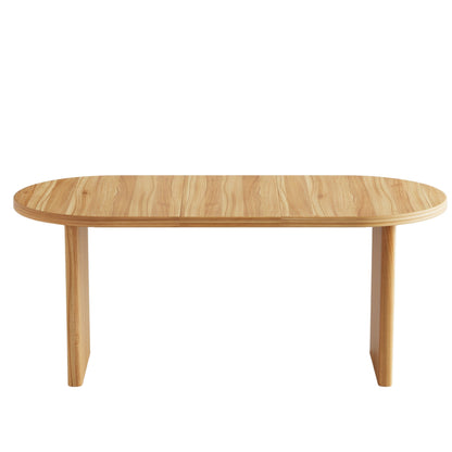 HouseOfZazla modern extendable round dining table in natural wood finish on Tampa Home & Garden Store