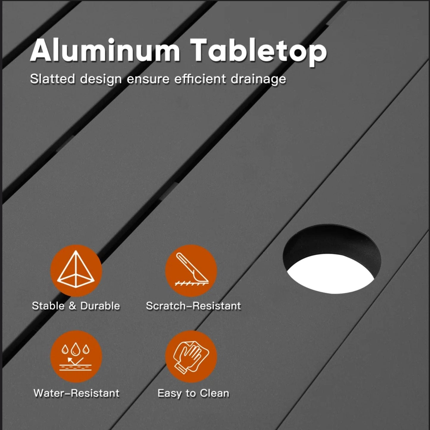 Extendable Outdoor Dining Table and Gray Frame